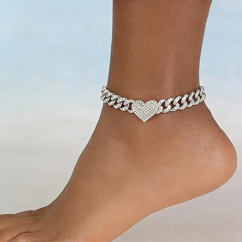 Cuban Heart Anklet