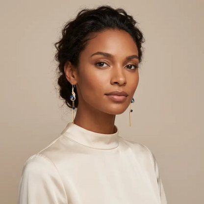 Blue Crystal Phoenix Earrings