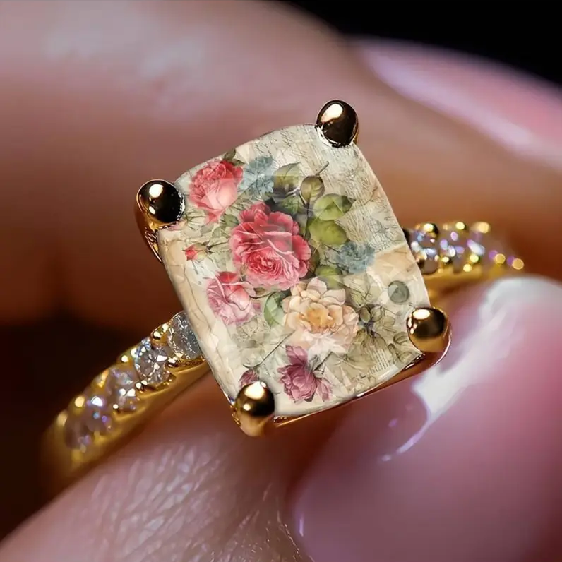 Rose Square Ring