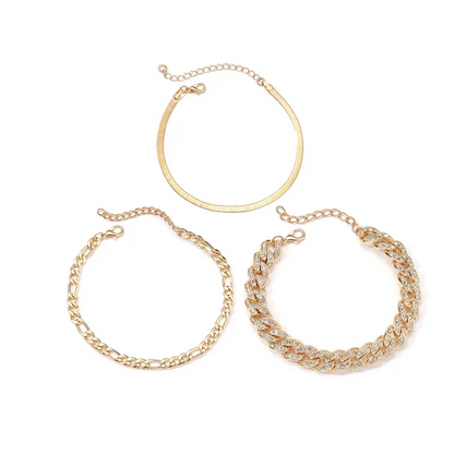 3pc Luxe Anklet Set