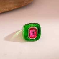 Red Diamond Green Ring