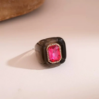 Red Diamond Black Ring