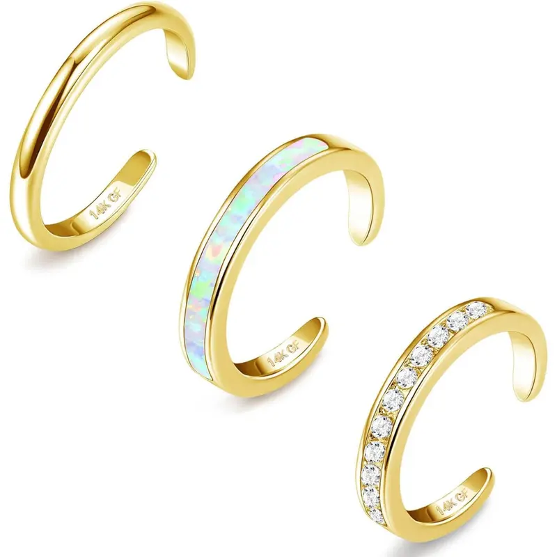 3pc Summer Toe Ring Set