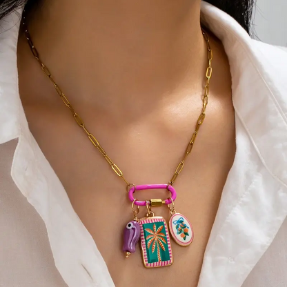 6pc Summer Carabiner Necklace