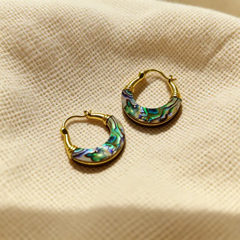 Abalone Shell Hoop Earrings