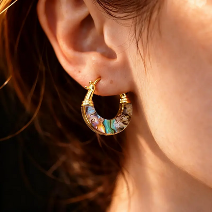 Abalone Shell Hoop Earrings