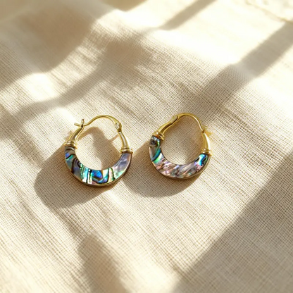 Abalone Shell Hoop Earrings