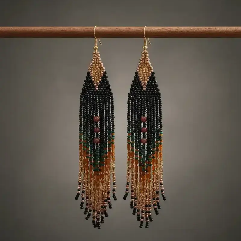 Boho Tassel Beaded Earrings