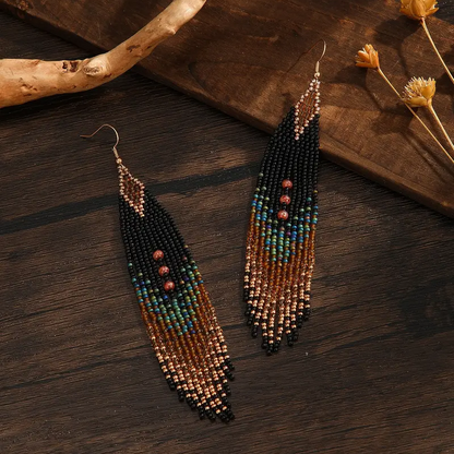 Boho Tassel Beaded Earrings
