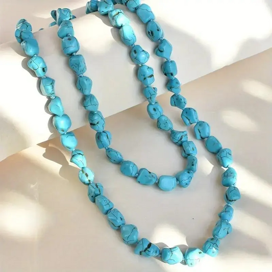 Long Chunky Turquoise Necklace