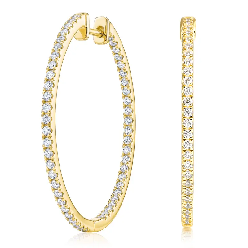 Sparkling Oval Hoop Earrings