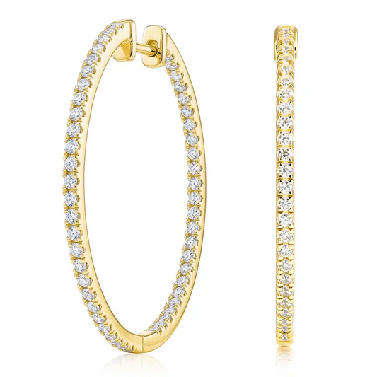Sparkling Oval Hoop Earrings