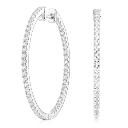 Sparkling Oval Hoop Earrings