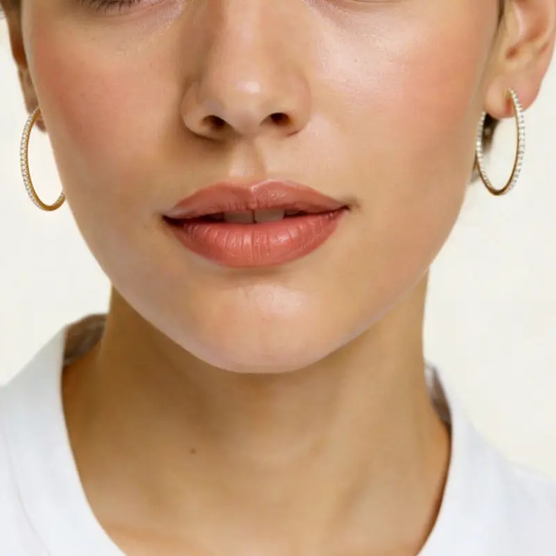 Sparkling Oval Hoop Earrings
