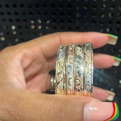 4pc Tri-Color Empress Bangles Set