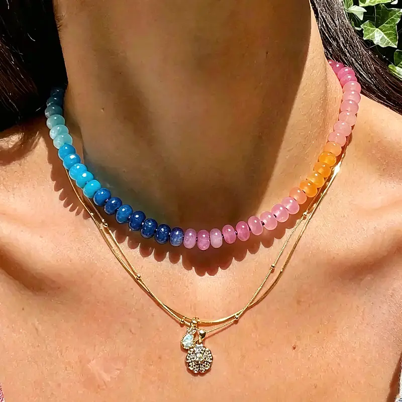 Sunset Ombre Beaded Necklace