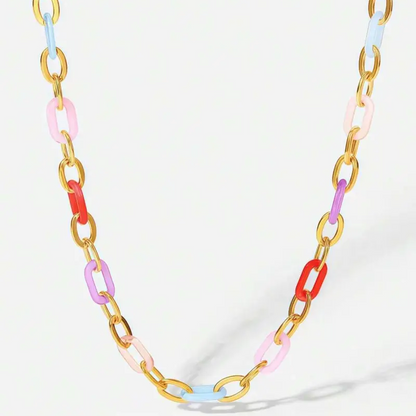 Alternating Color Paperclip Necklace