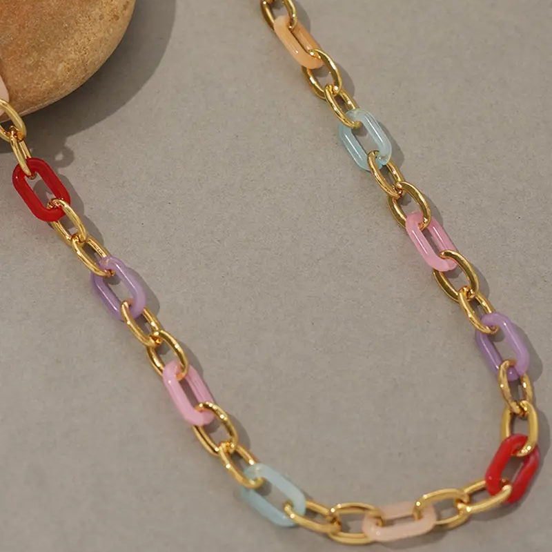 Alternating Color Paperclip Necklace
