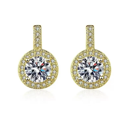 Double Layer Zirconia Stud Earrings