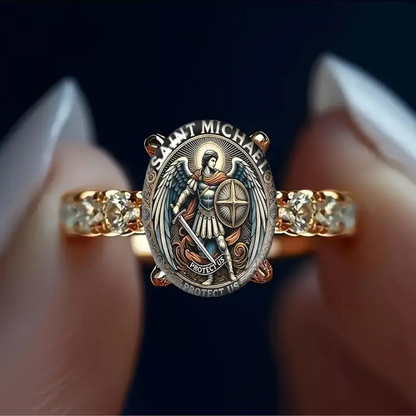 Saint Michael Oval Ring