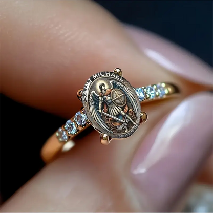 Saint Michael Oval Ring
