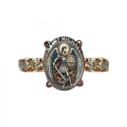 Saint Michael Oval Ring