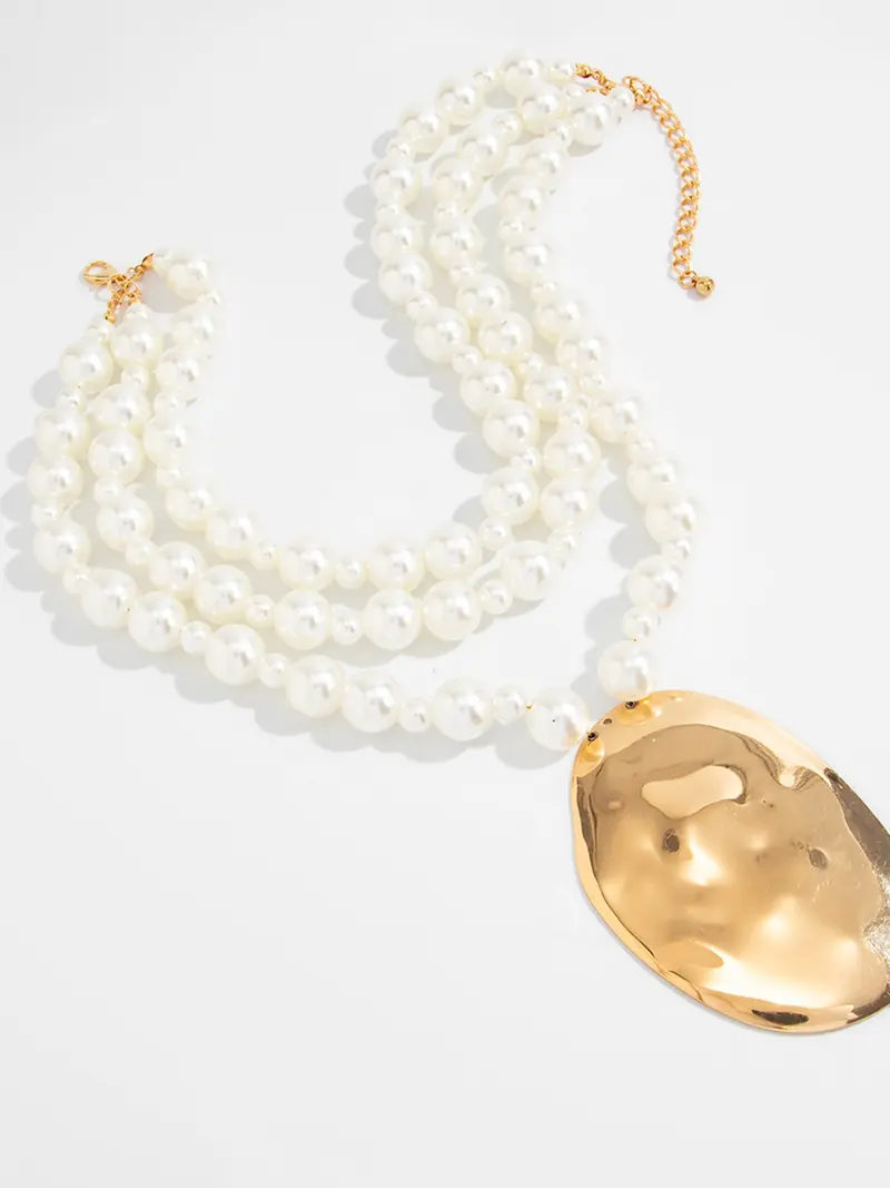 Multilayer Exaggerated Pearl Necklace Set