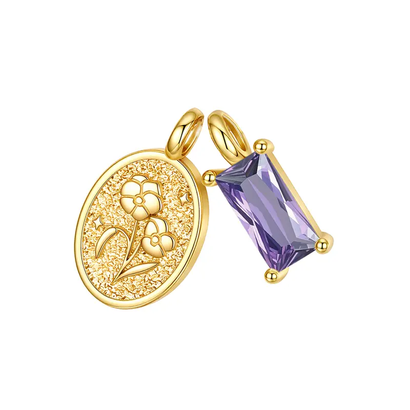 Birthstone Birth Flower Necklace