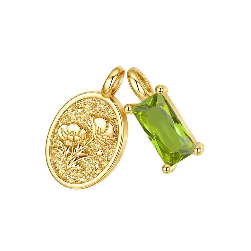 Birthstone Birth Flower Necklace