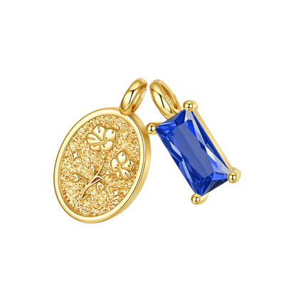 Birthstone Birth Flower Necklace