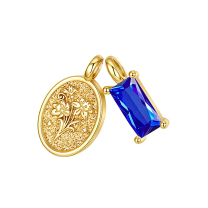 Birthstone Birth Flower Necklace