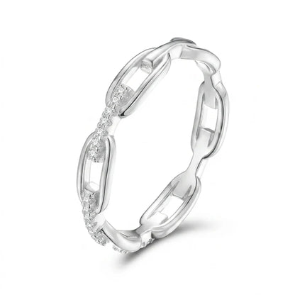 14k Diamond Accented Chain Ring