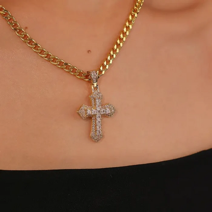 Chunky Cuban Cross Necklace