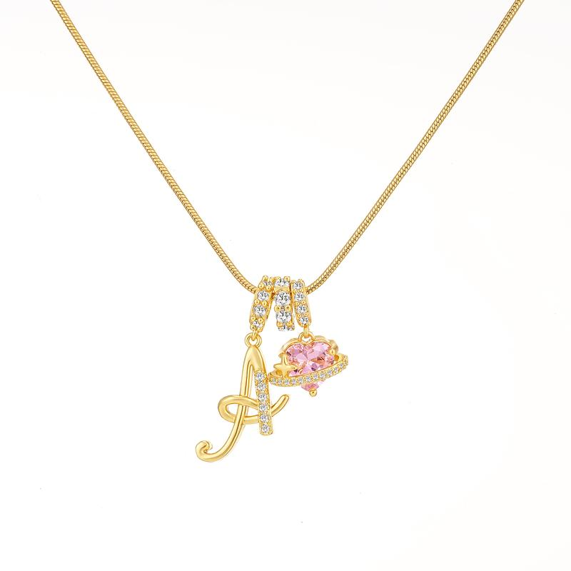 Initial Heart Charm Necklace