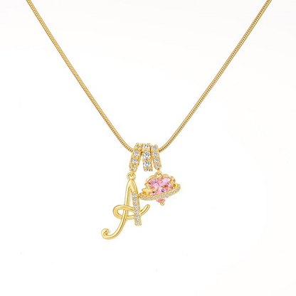 Initial Heart Charm Necklace
