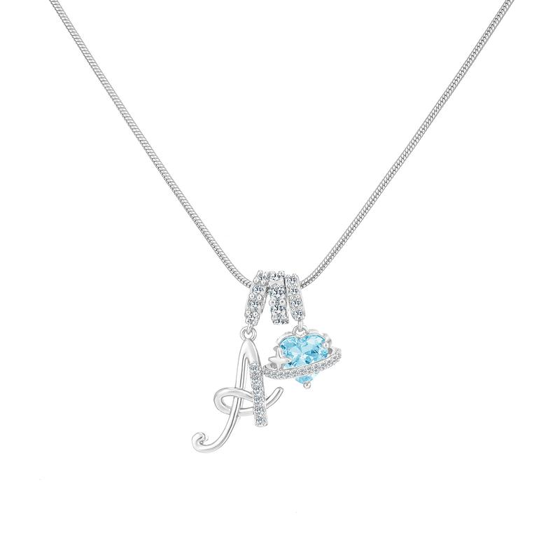 Initial Heart Charm Necklace