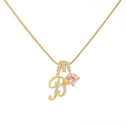 Initial Heart Charm Necklace