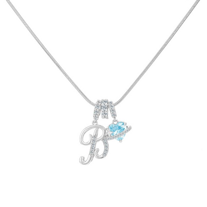 Initial Heart Charm Necklace