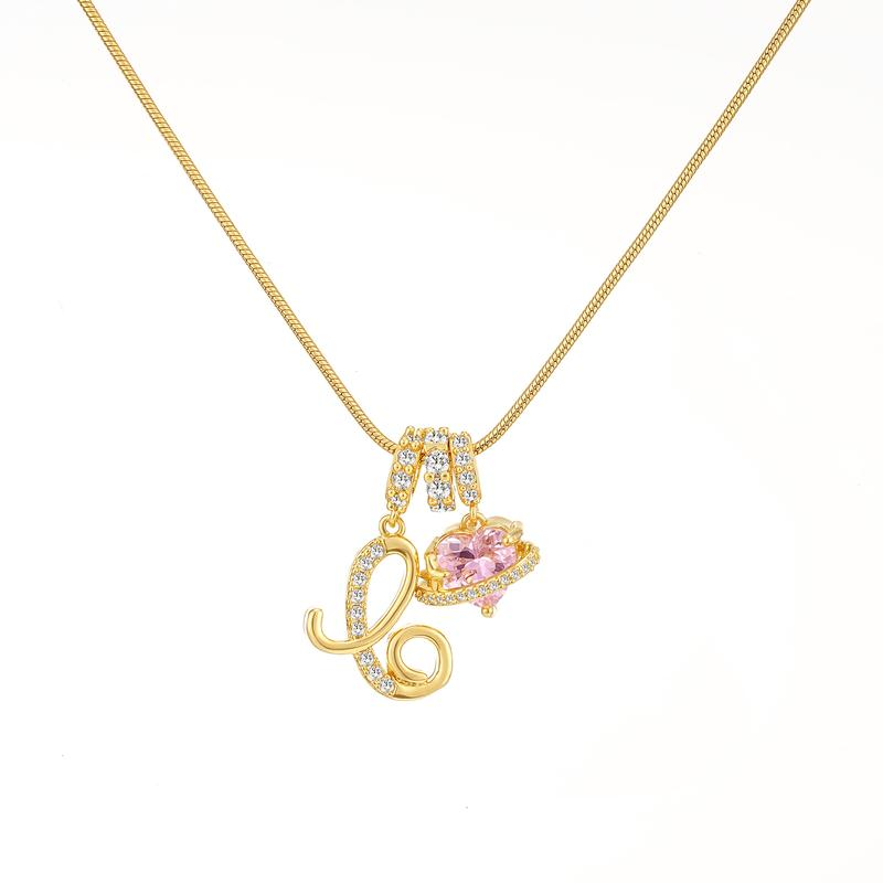 Initial Heart Charm Necklace