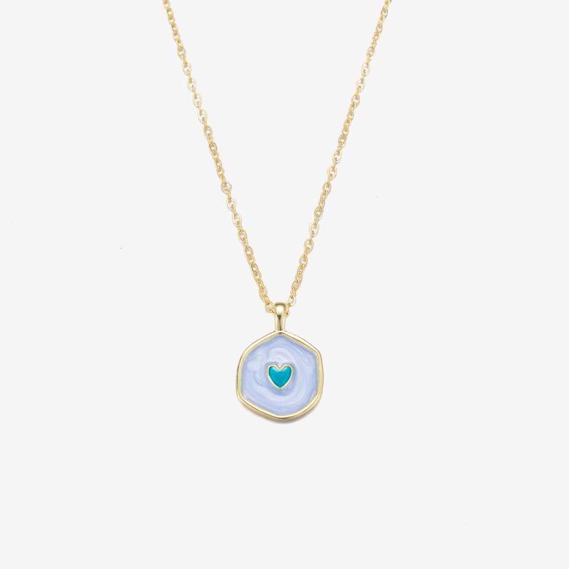 Two Tone Glow Heart Necklace