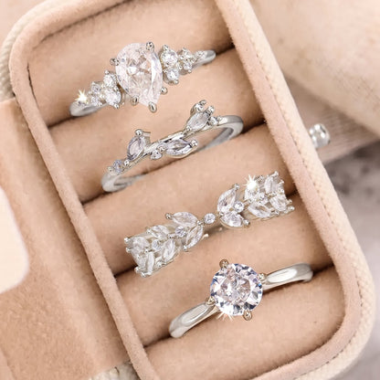 4pc Zirconia Stackable Ring Set