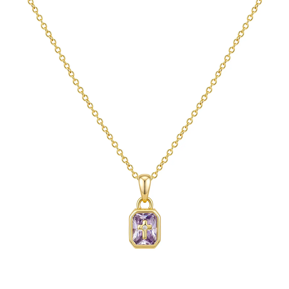 Cross Birthstone Necklace