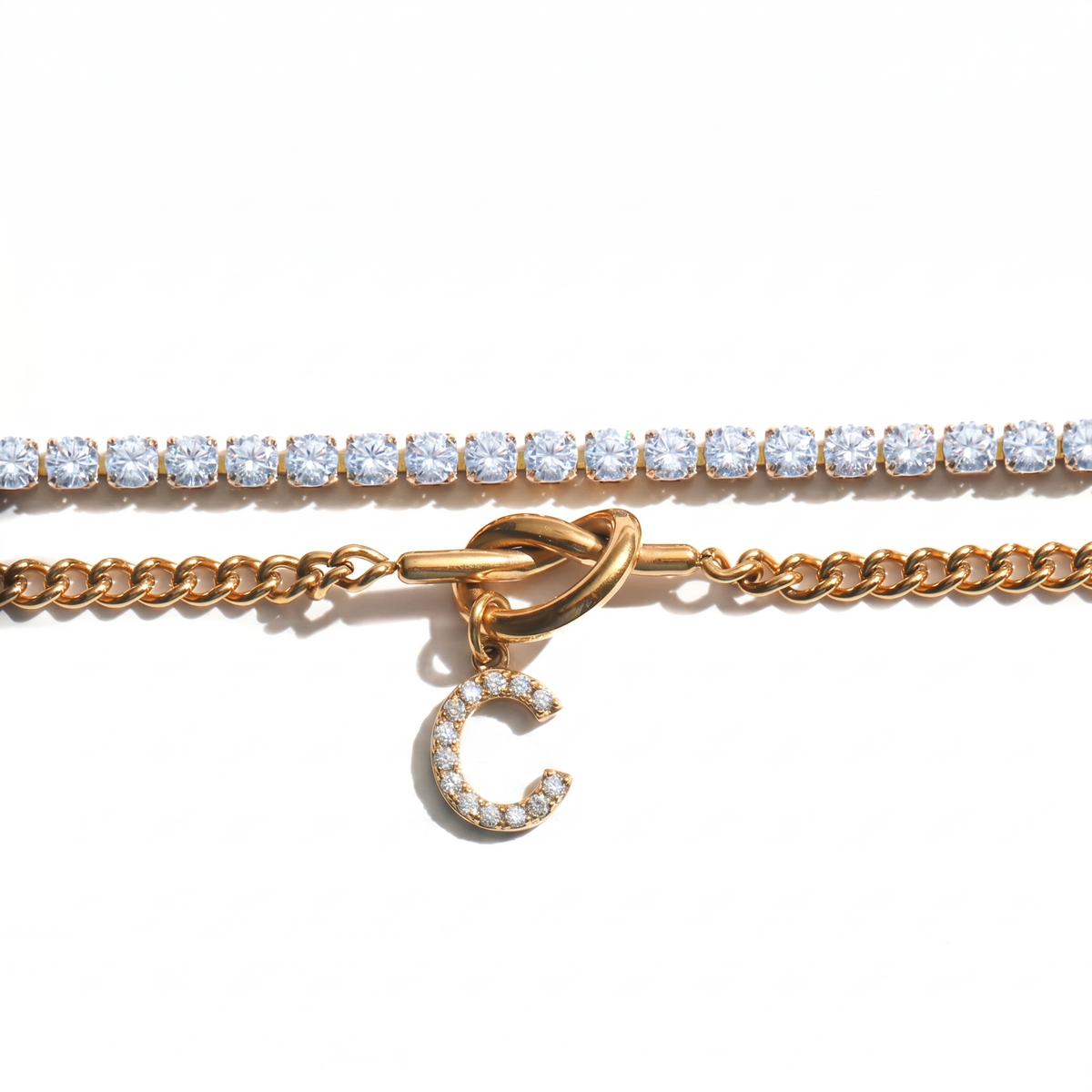 2pc Sparkle Knot Bracelet