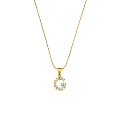 Pearl Letter Initial Necklace