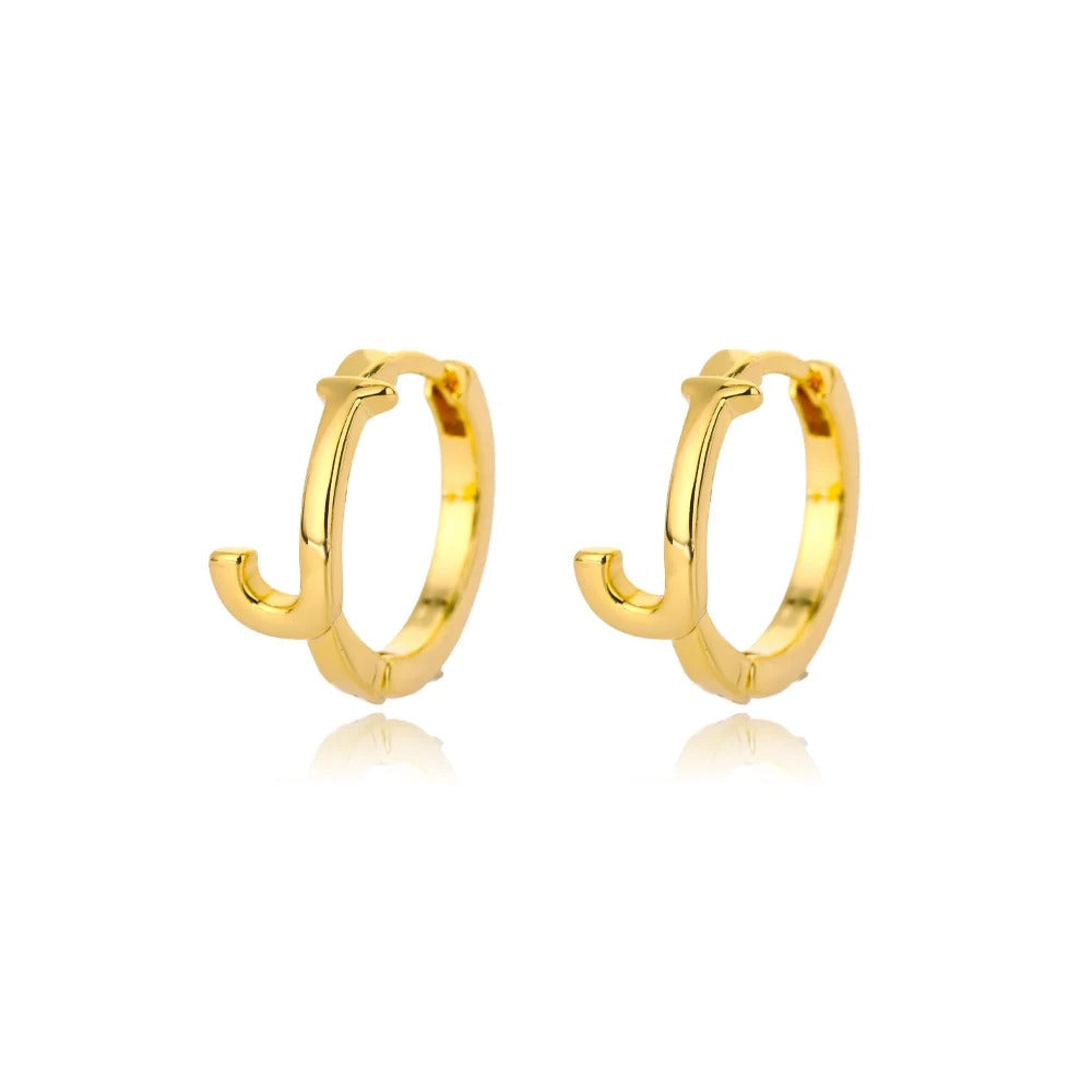 Minimal Initial Letter Stud Earrings