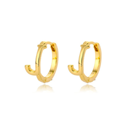 Minimal Initial Letter Stud Earrings