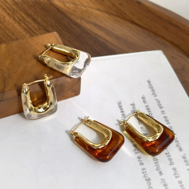 Vintage Transparent "U" Earrings