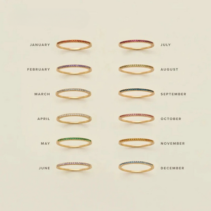 Dainty Thin Birthstone Ring