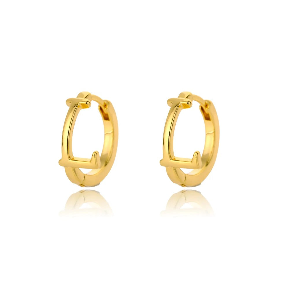 Minimal Initial Letter Stud Earrings