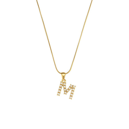 Pearl Letter Initial Necklace